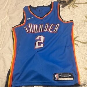 Nike Shai Gilgeous -Alexander Blue Thunder Jersey with Orange and Yellow Trim